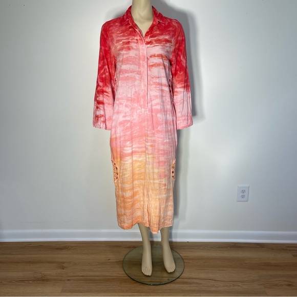 Young Fabulous & Broke Pebble Beach Ombre linen blend Dress Women’s Size Small - Picture 2 of 11